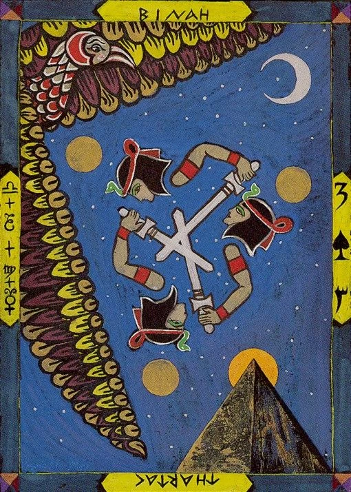 Three of Swords card from the Kazanlar Tarot deck