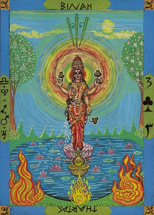 Three of Wands card from the Kazanlar Tarot deck