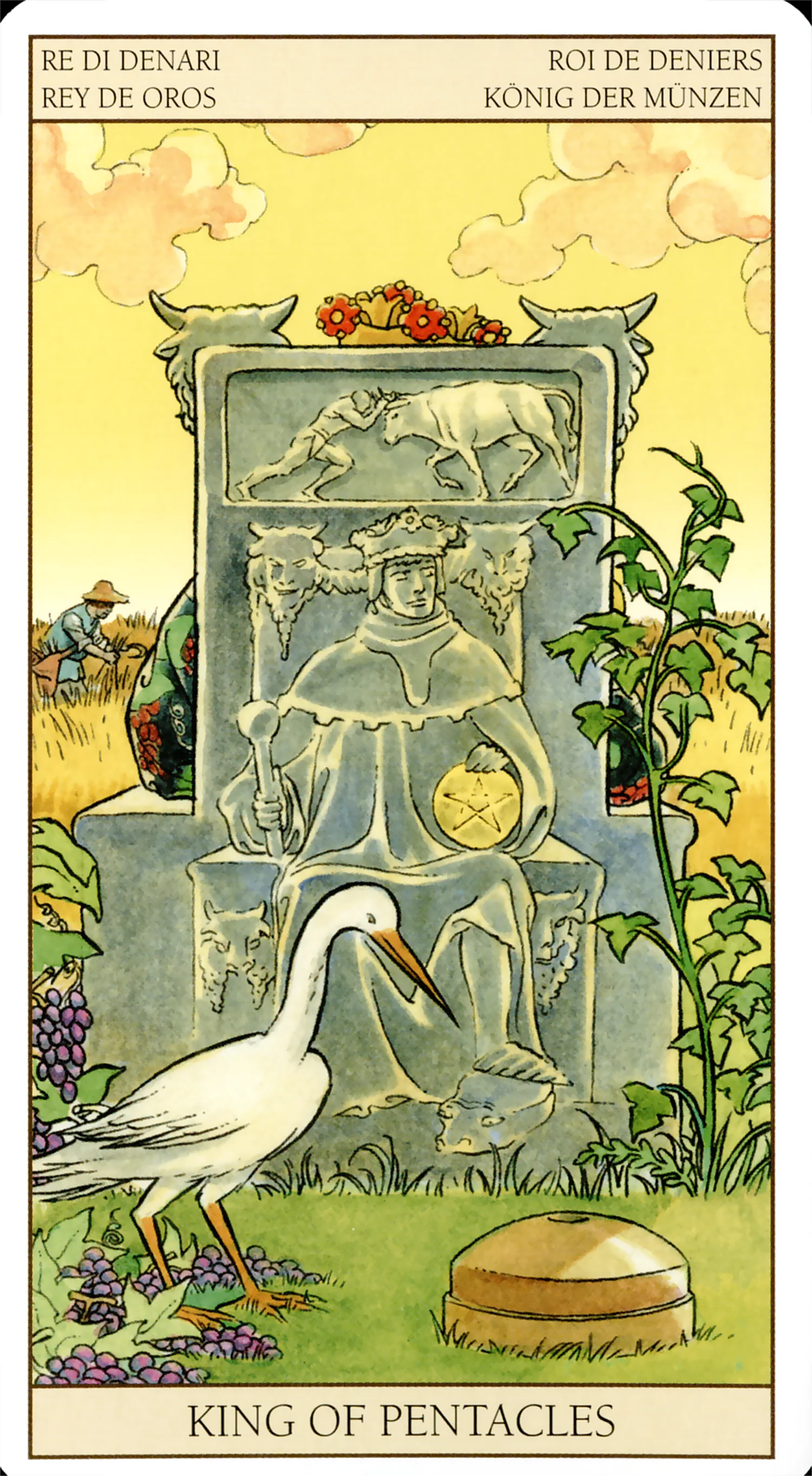 King of Pentacles card from the Tarot of the New Vision deck by Lo Scarabeo
