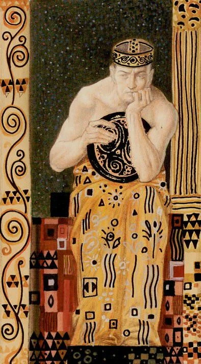 King of Pentacles card from the Klimt Tarot deck by A. A. Atanassov