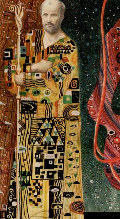 The Hierophant card from the Klimt Tarot deck by A. A. Atanassov