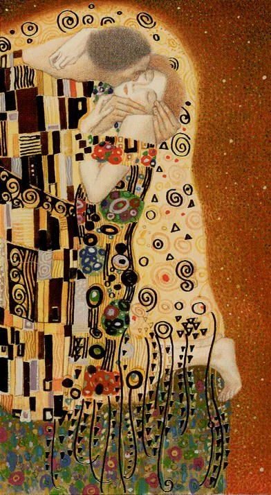 The Lovers card from the Klimt Tarot deck by A. A. Atanassov