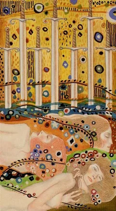 Seven of Swords - Klimt Tarot - Tarot Deck by A. A. Atanassov