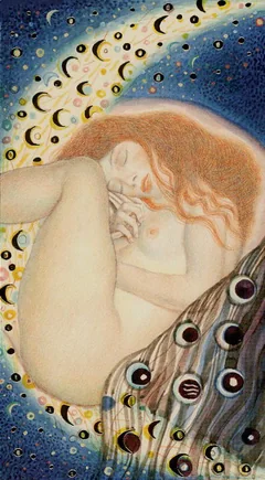 The Moon - Klimt Tarot - Tarot Deck by A. A. Atanassov