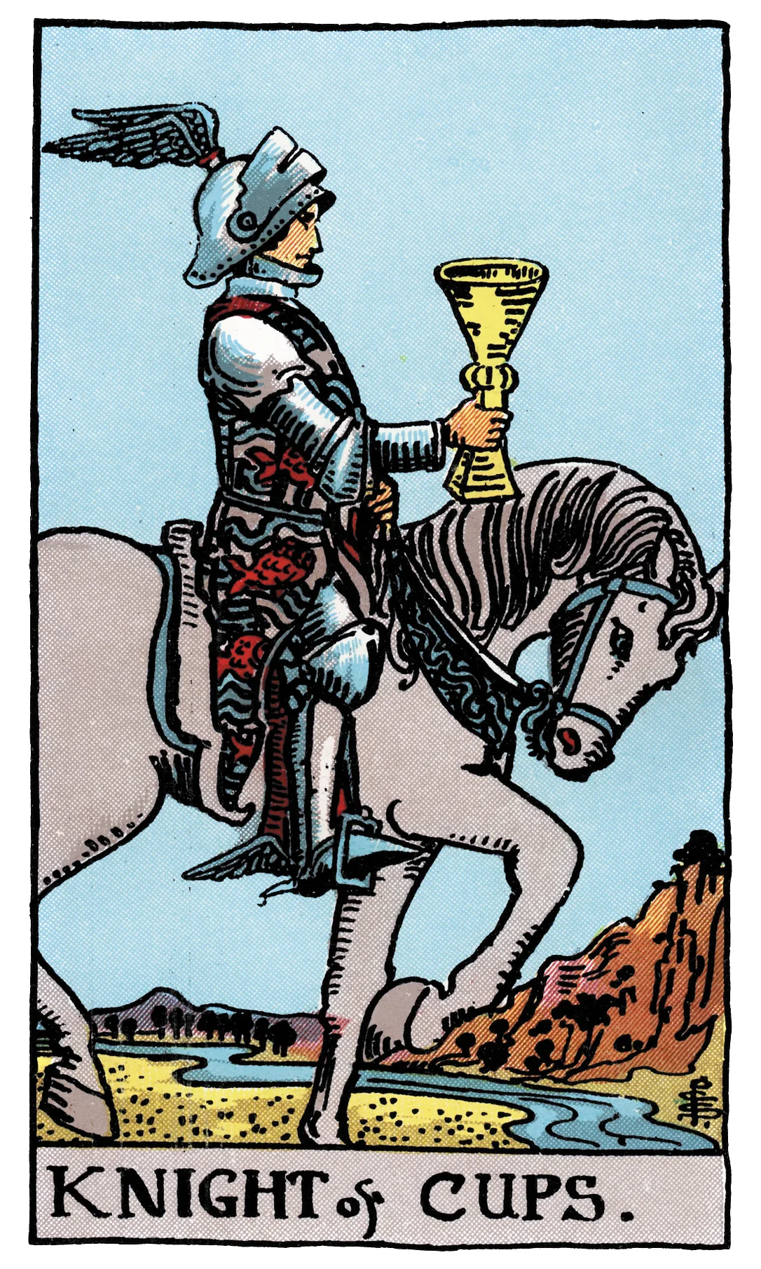 Knight of Cups card from the Rider-Waite-Smith Tarot deck by Rider