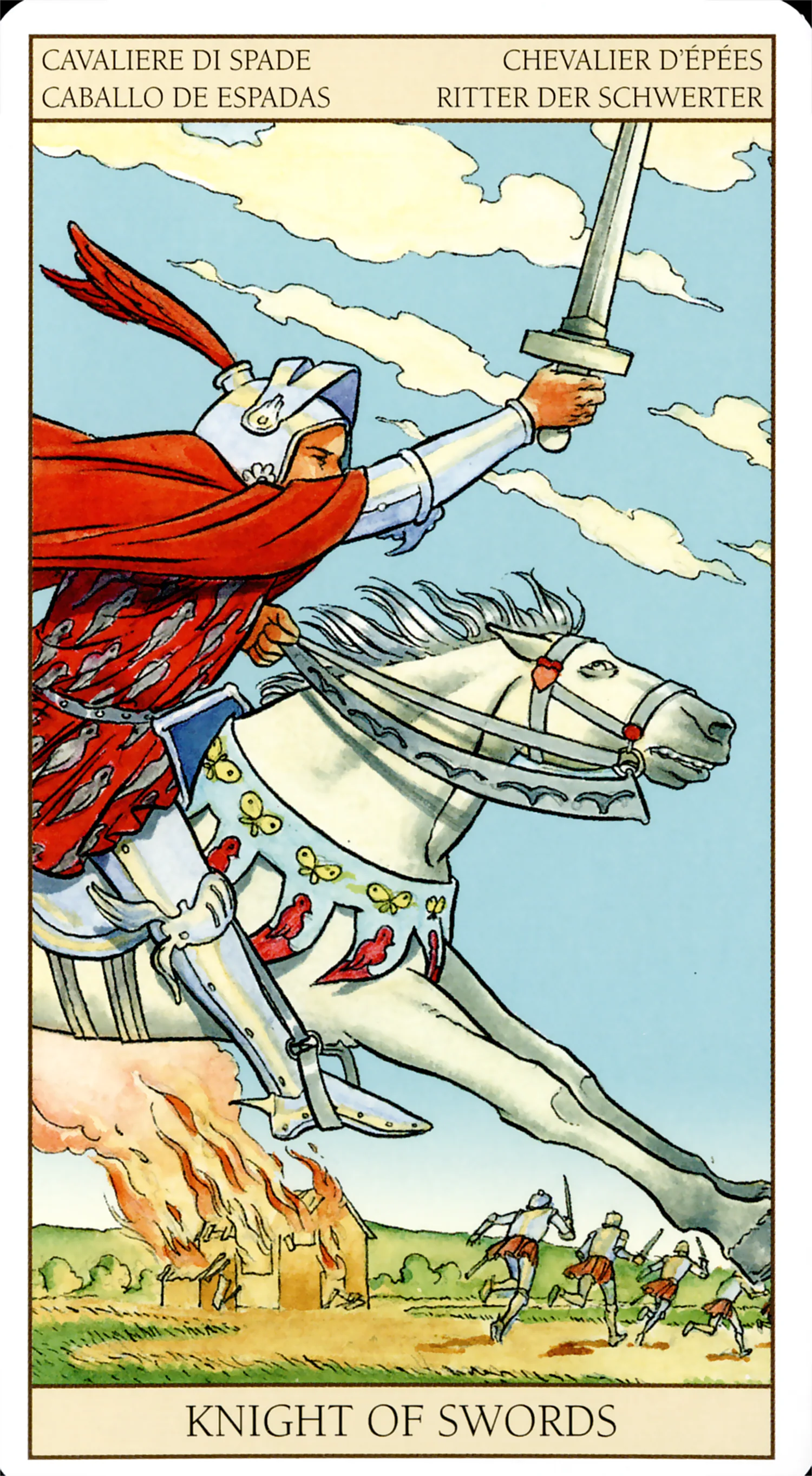 Knight of Swords — Tarot of the New Vision by Lo Scarabeo Knight of Swords card from the Tarot of the New Vision deck by Lo Scarabeo