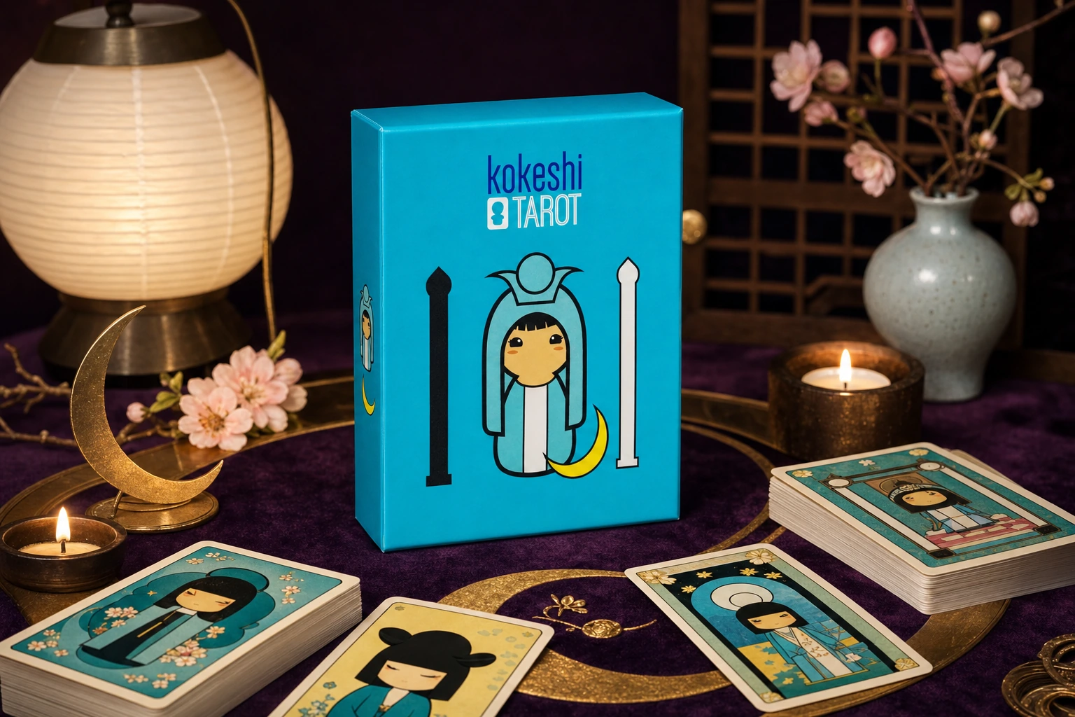 Kokeshi Tarot GPT Image 2 reference-render product lifestyle image