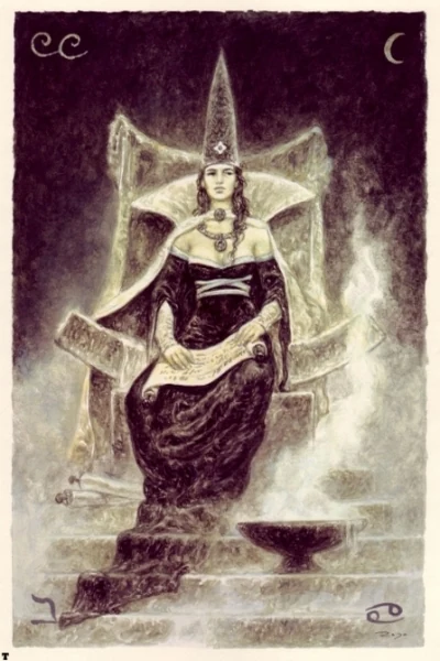 The High Priestess from The Labyrinth Tarot by Luis Royo