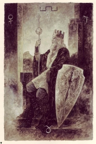 The Emperor from The Labyrinth Tarot by Luis Royo