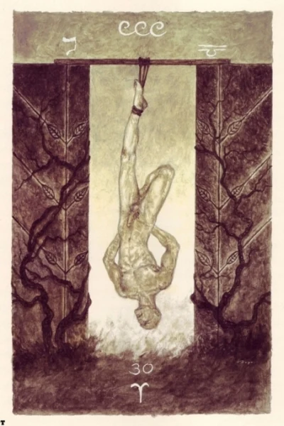 The Hanged Man from The Labyrinth Tarot by Luis Royo
