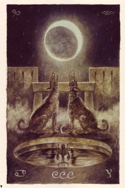 The Moon from The Labyrinth Tarot by Luis Royo