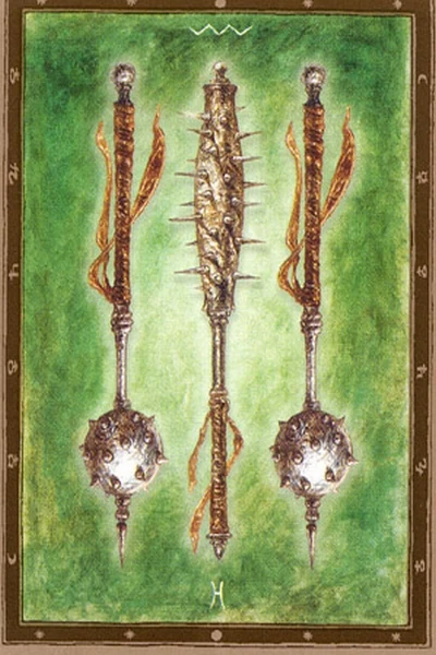 3 of Wands from The Labyrinth Tarot by Luis Royo
