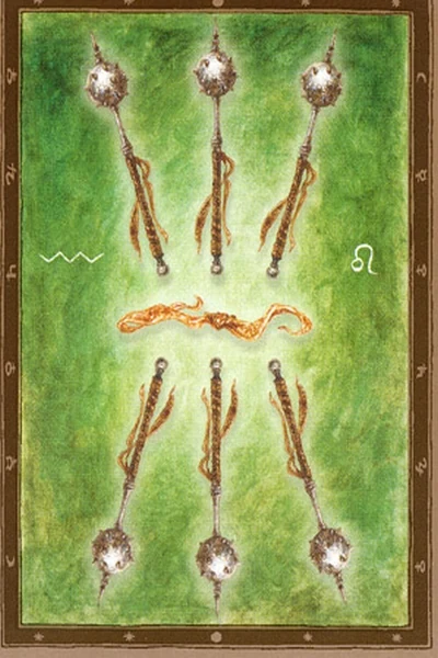6 of Wands from The Labyrinth Tarot by Luis Royo