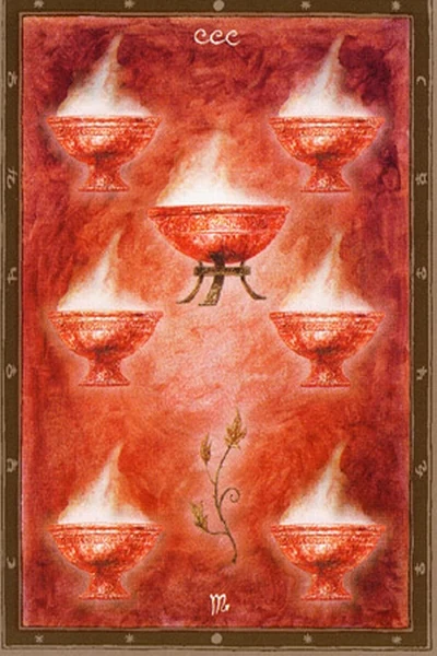7 of Cups from The Labyrinth Tarot by Luis Royo