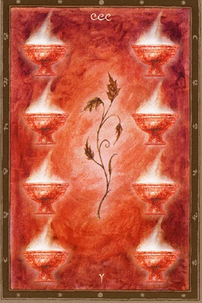 8 of Cups from The Labyrinth Tarot by Luis Royo
