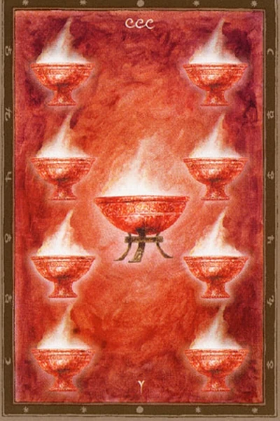 9 of Cups from The Labyrinth Tarot by Luis Royo