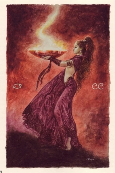 Page of Cups from The Labyrinth Tarot by Luis Royo