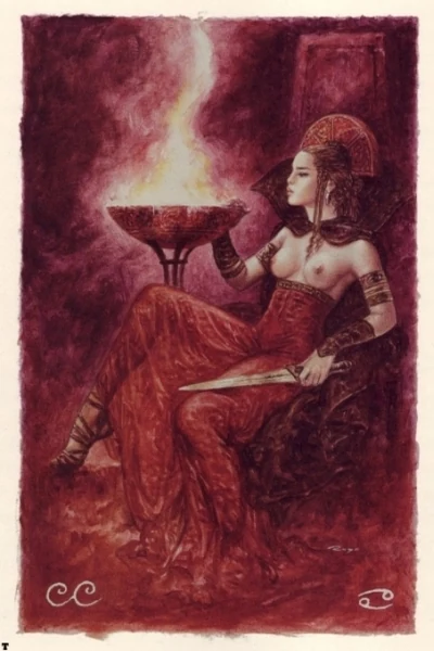 Queen of Cups from The Labyrinth Tarot by Luis Royo