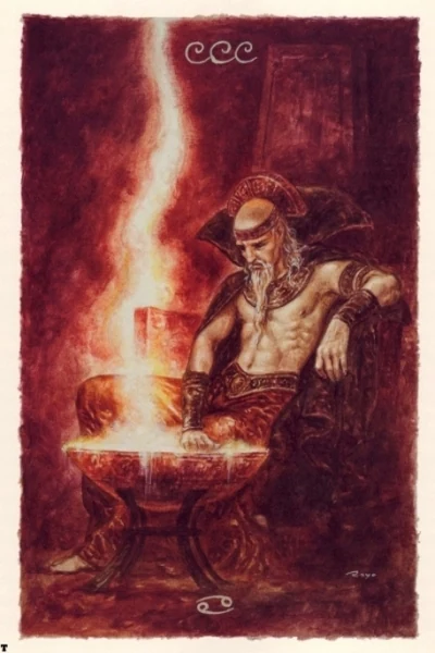 King of Cups from The Labyrinth Tarot by Luis Royo