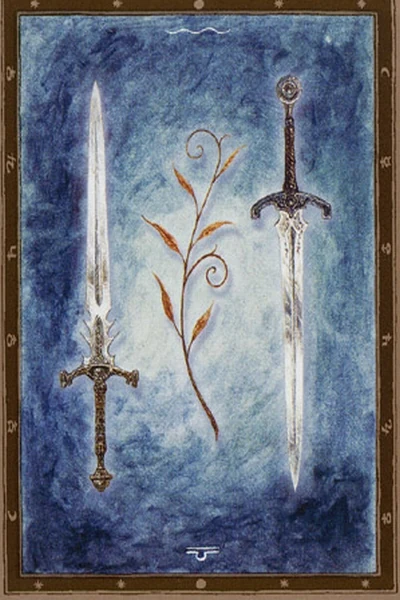 2 of Spades from The Labyrinth Tarot by Luis Royo