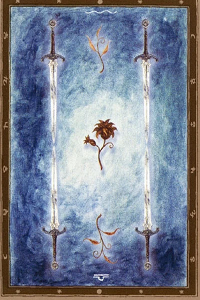 4 of Spades from The Labyrinth Tarot by Luis Royo