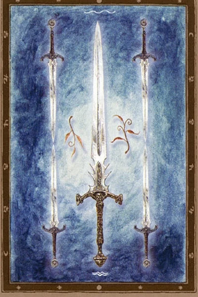 5 of Spades from The Labyrinth Tarot by Luis Royo