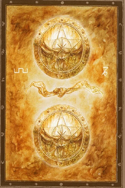 2 of Pentacles from The Labyrinth Tarot by Luis Royo
