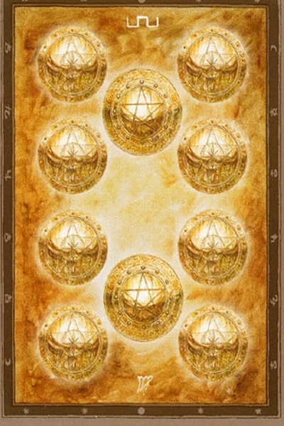 10 of Pentacles from The Labyrinth Tarot by Luis Royo