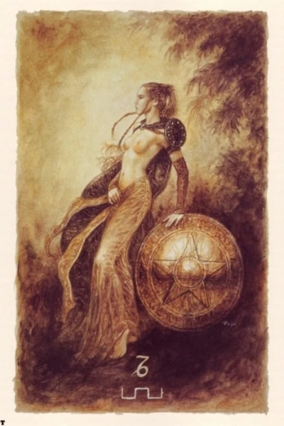 Page of Pentacles from The Labyrinth Tarot by Luis Royo