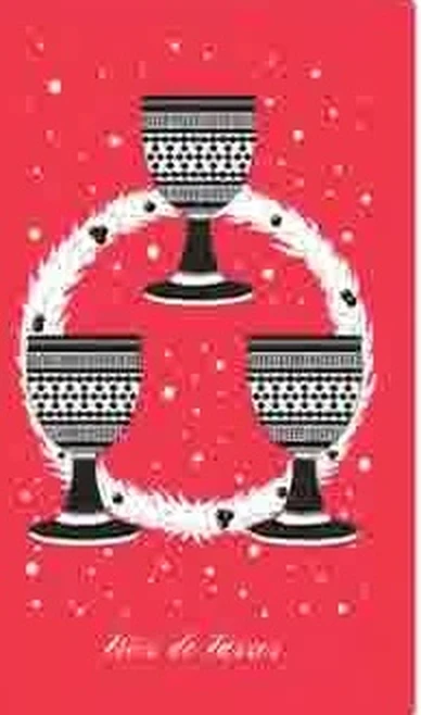 Three of Cups card from the Le Tarot Tricolore deck