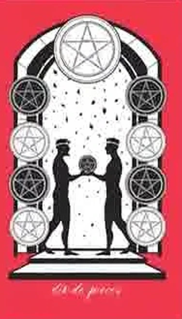 Six of Pentacles card from the Le Tarot Tricolore deck