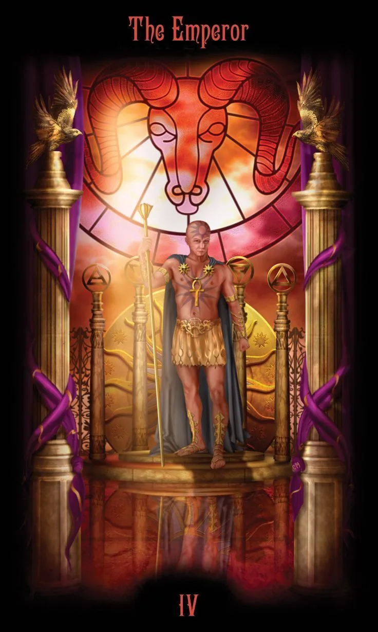 The Emperor card from the Legacy of the Divine Tarot deck