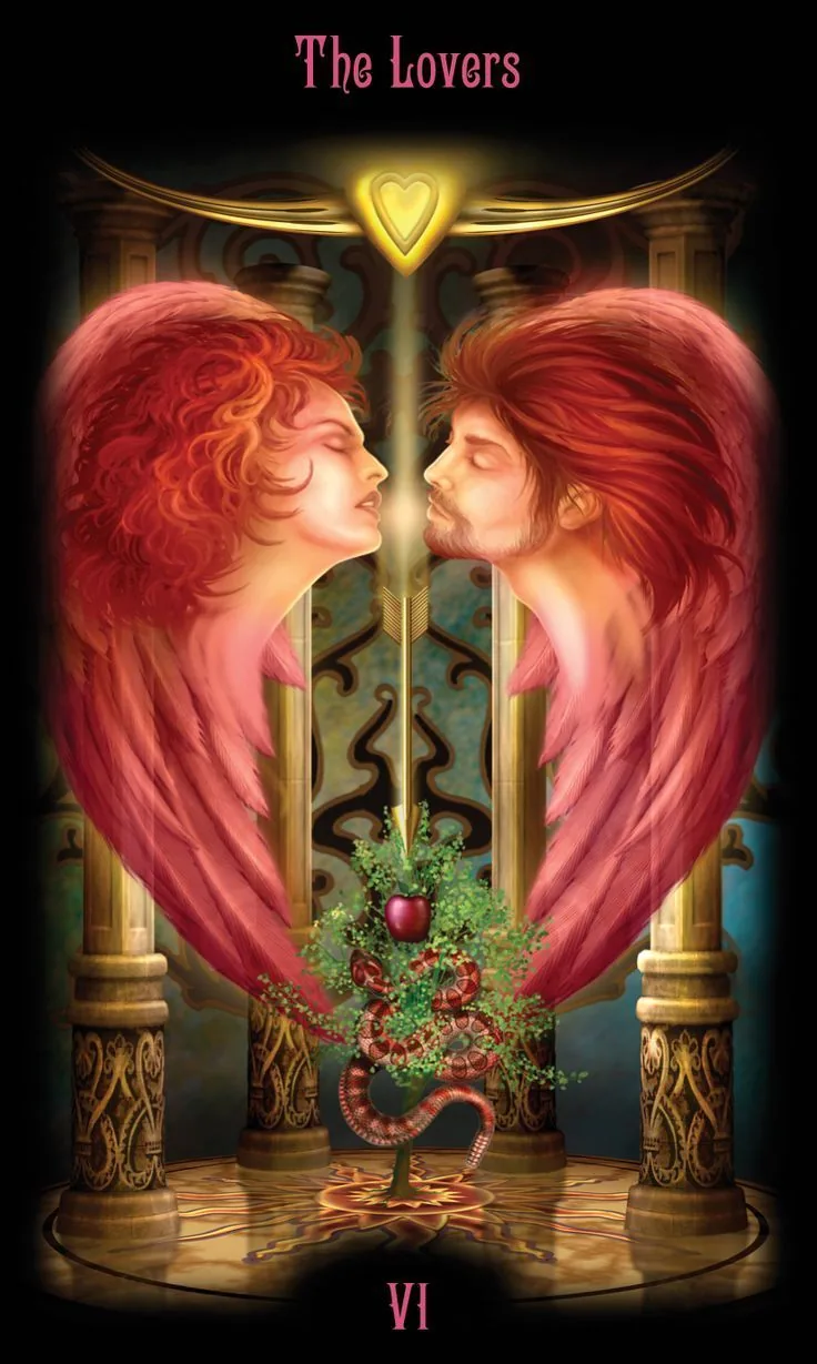 The Lovers card from the Legacy of the Divine Tarot deck