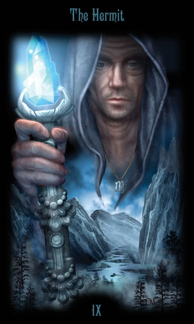 The Hermit card from the Legacy of the Divine Tarot deck
