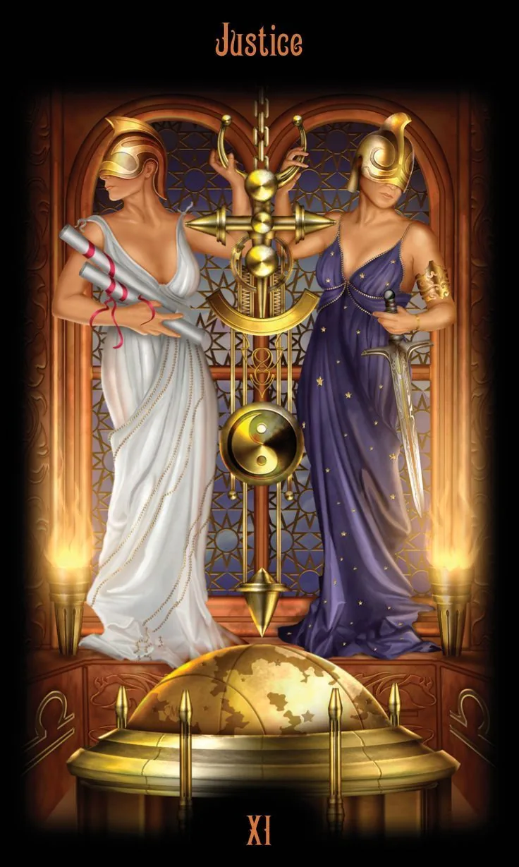 Justice card from the Legacy of the Divine Tarot deck
