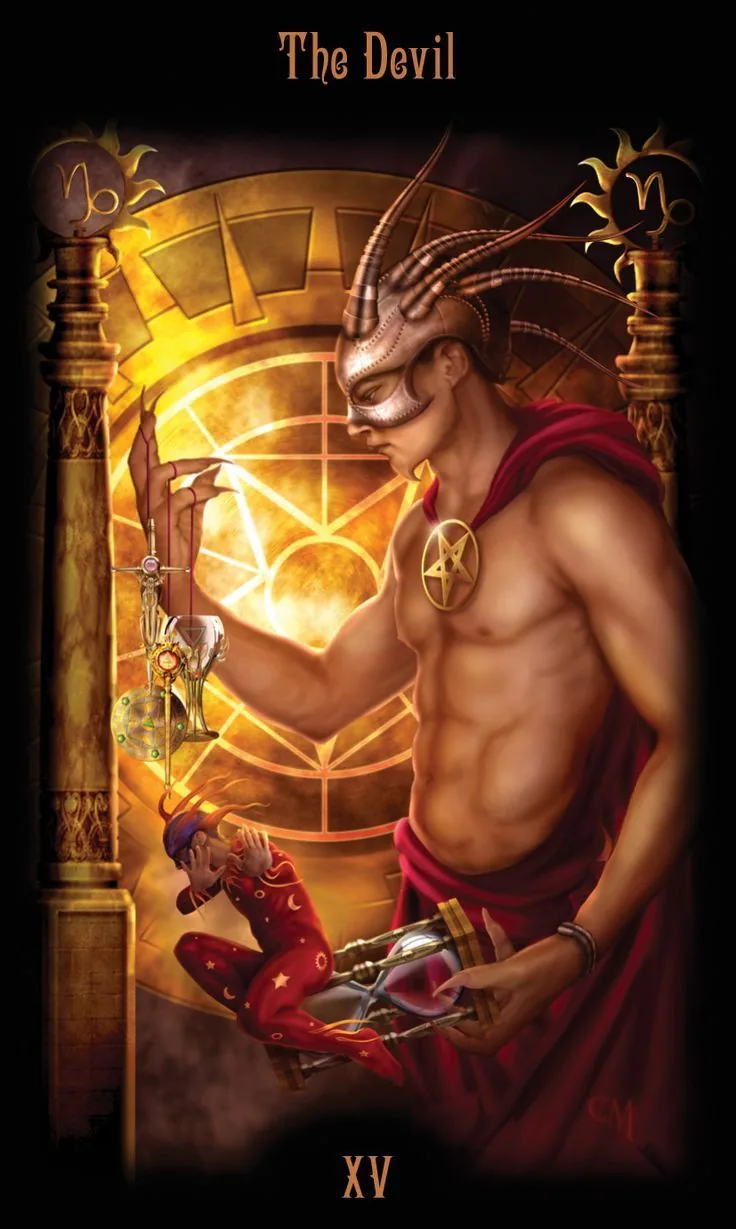 The Devil card from the Legacy of the Divine Tarot deck