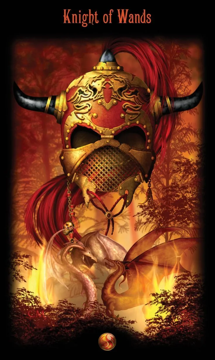 Knight of Wands card from the Legacy of the Divine Tarot deck