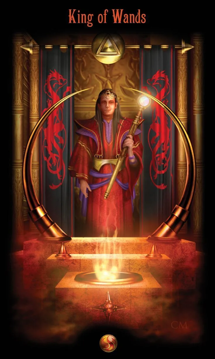 King of Wands card from the Legacy of the Divine Tarot deck
