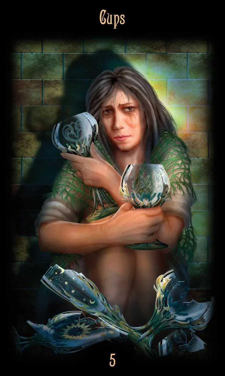 Legacy of The Divine Tarot Review 6 5 of Cups card from the Legacy of the Divine Tarot deck