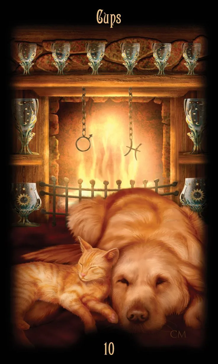 10 of Cups card from the Legacy of the Divine Tarot deck
