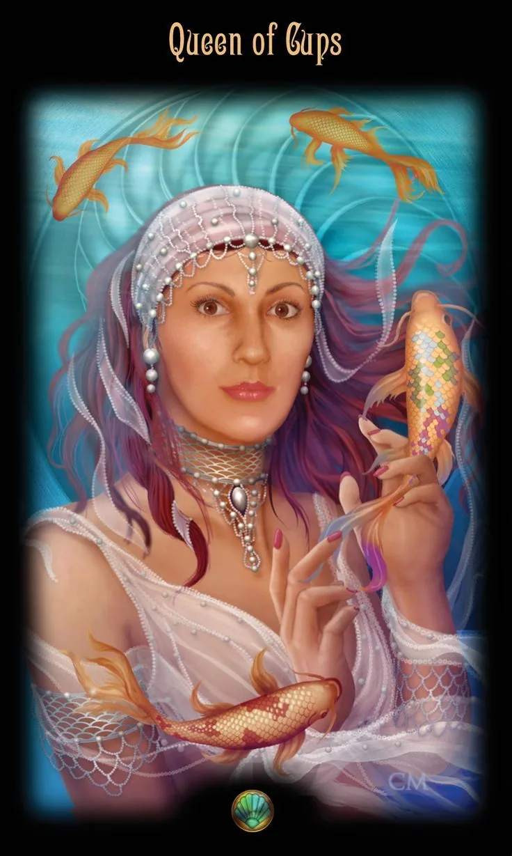 Legacy of The Divine Tarot Review 15 Queen of Cups card from the Legacy of the Divine Tarot deck