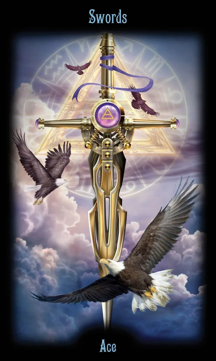 Ace of Swords card from the Legacy of the Divine Tarot deck