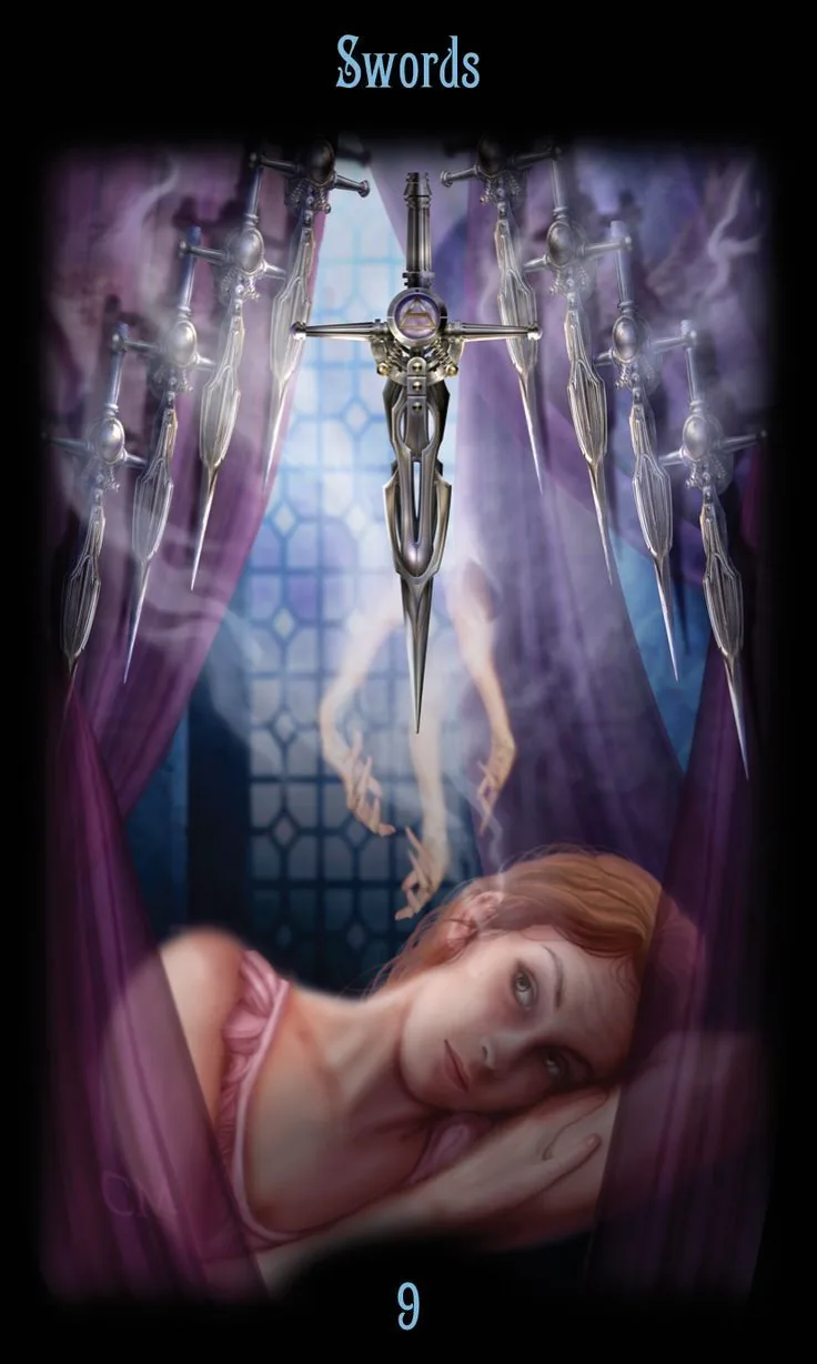 Legacy of The Divine Tarot Review 8 9 of Swords card from the Legacy of the Divine Tarot deck