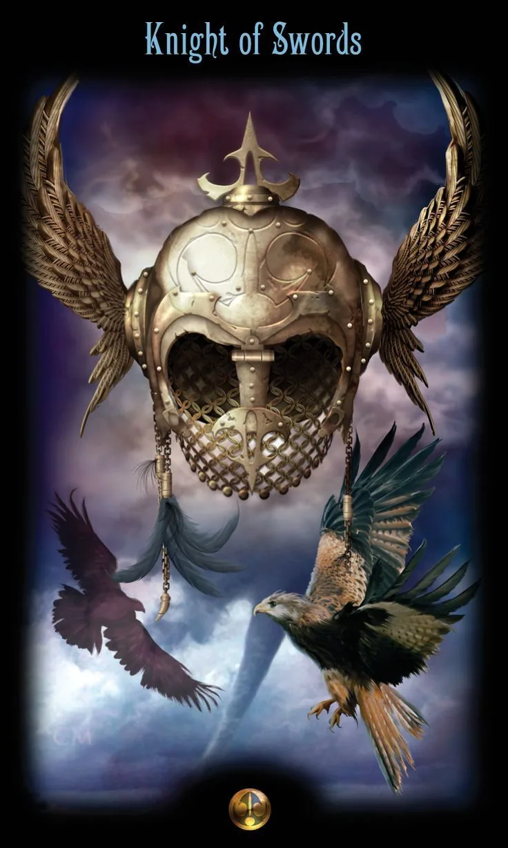 Knight of Swords card from the Legacy of the Divine Tarot deck