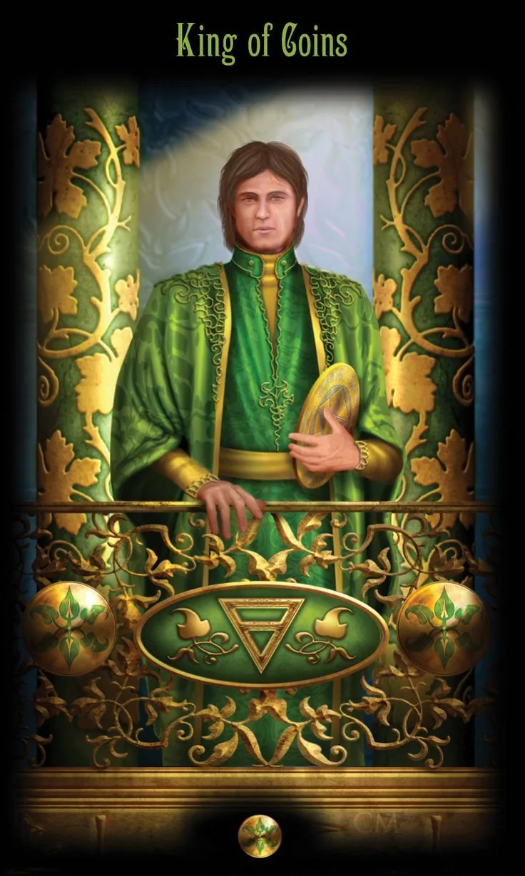 Legacy of The Divine Tarot Review 19 King of Coins card from the Legacy of the Divine Tarot deck
