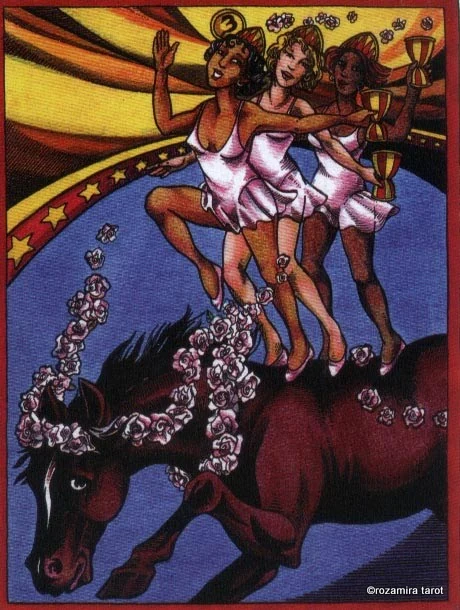 LeGrande Circus Sideshow Tarot Three of Cups card image
