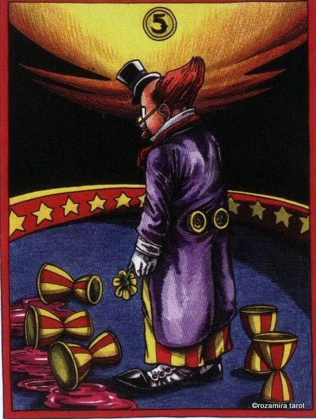 LeGrande Circus Sideshow Tarot Five of Cups card image