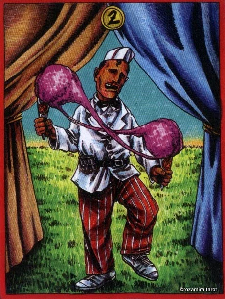 LeGrande Circus Sideshow Tarot Two of Coins card image