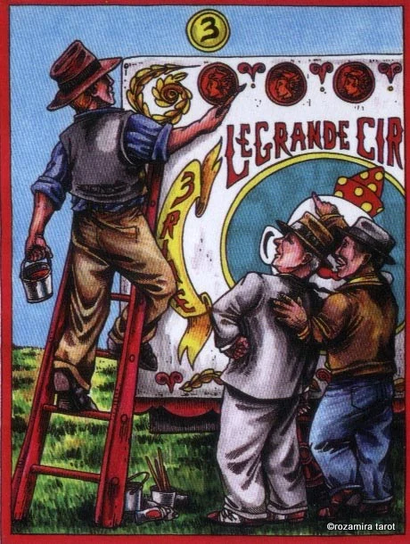 LeGrande Circus Sideshow Tarot Three of Coins card image