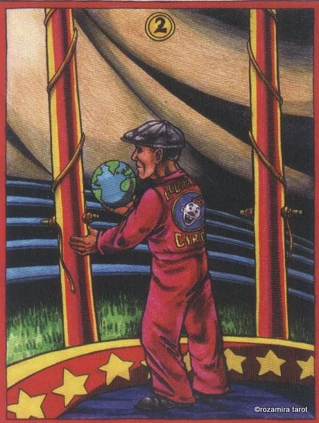 LeGrande Circus Sideshow Tarot Two of Wands card image
